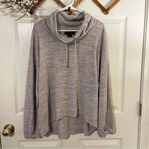 Tahari cowl neck w/drawstring hi low pullover w/elastic cuffs